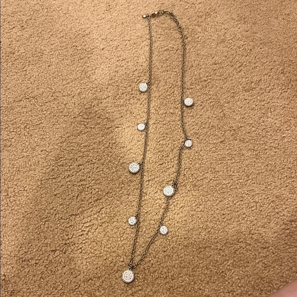 J. Crew Silver Necklace with White Accents